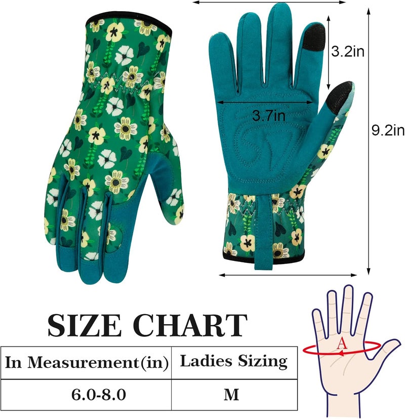MERTURN Store Leather Gardening Gloves for Women Thorn Proof Garden Gloves Touch Screen Working Gloves Gifts,M - Image 3